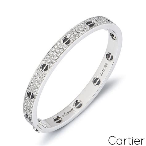 Cartier White Gold, Ceramic & Diamond Love Bracelet B6026005 